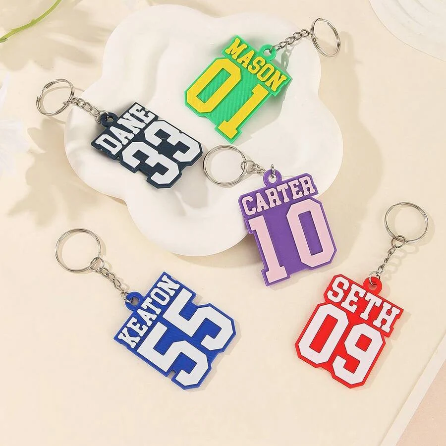 Custom 3D Mini Soccer Keychain, Can Be Personalized with Name and Number, Customizable Colors, Sports Soccer Style Keychain, Birthday, Sports Event, and Fan Gifts, Dog, Engraving, Colorful, Cute, Adorable, Kawaii, Y2K, Fashionable, Unisex, Casual, Custom, Personalized, Unique, Customized, Ideal Gift for Him, Ideal Gift for Her, Boyfriend, Girlfriend