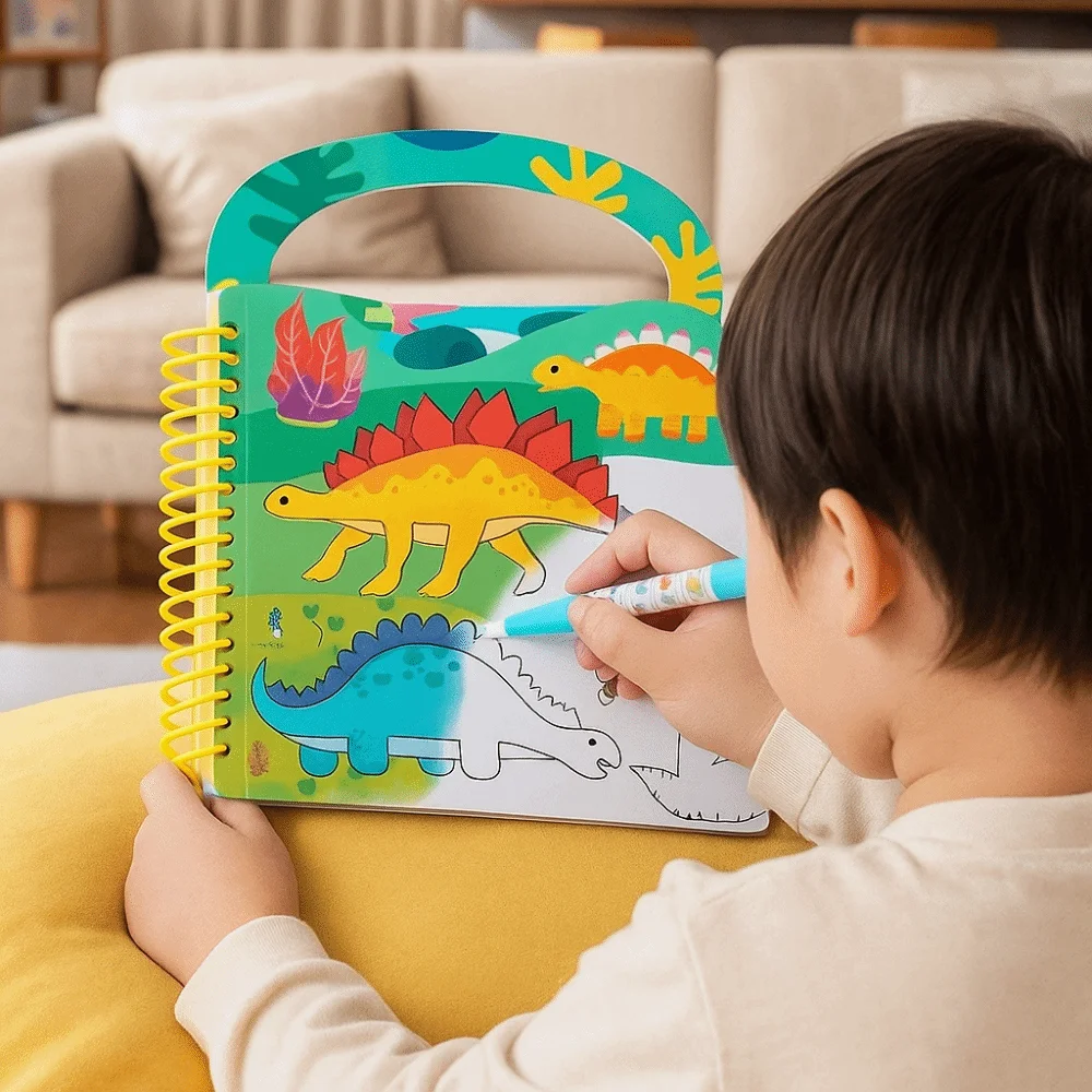 Reusable Magic Coloring Book DIY Coloring Sensory Play Magic Drawing Book With Pen Water Coloring Book Early Education