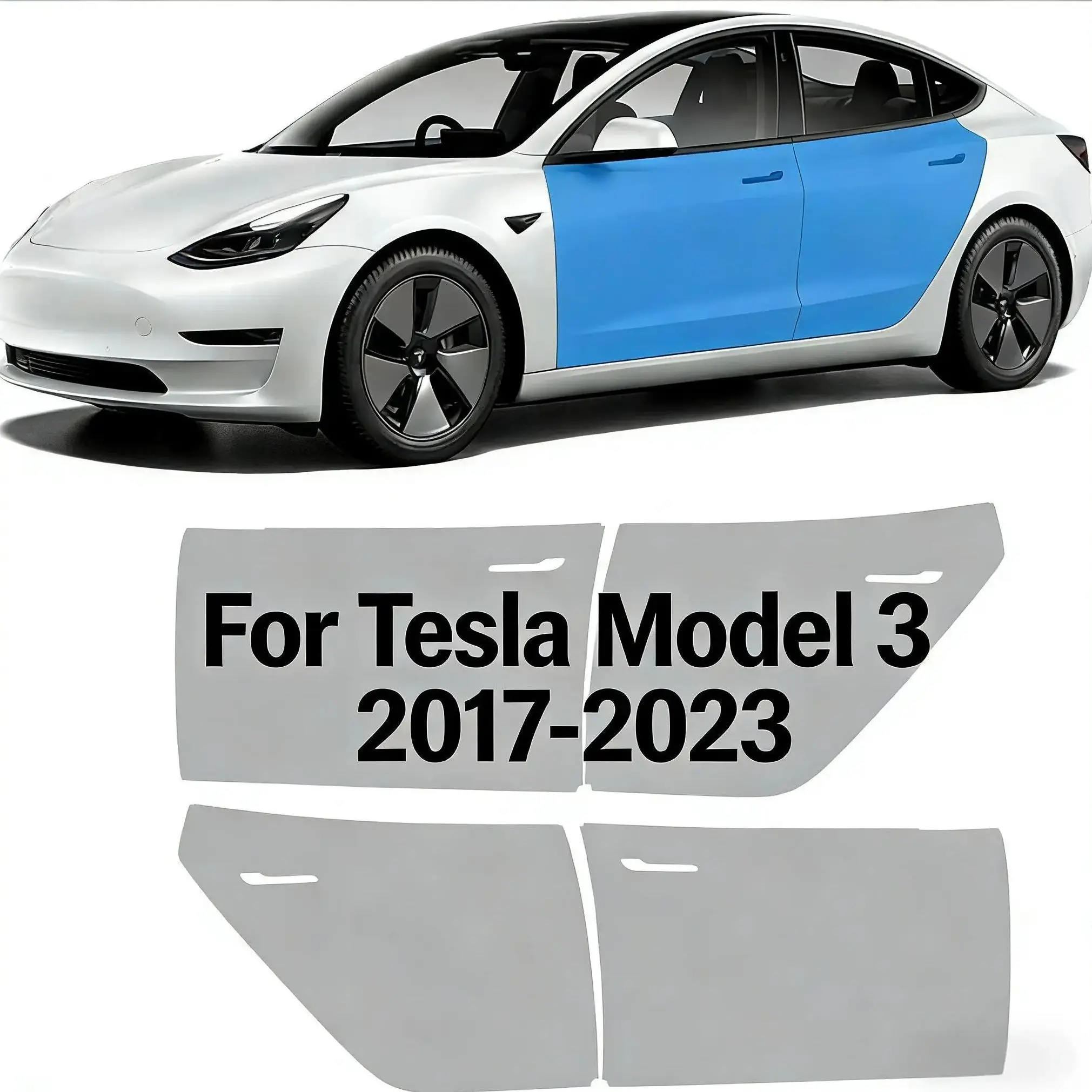 

Для Tesla Model 3 2017-2023: Защитная пленка из ТПУ 8.5mil для бампера, самовосстанавливающаяся прозрачная пленка (PPF), предварительно вырезанная, устойчивая к царапинам