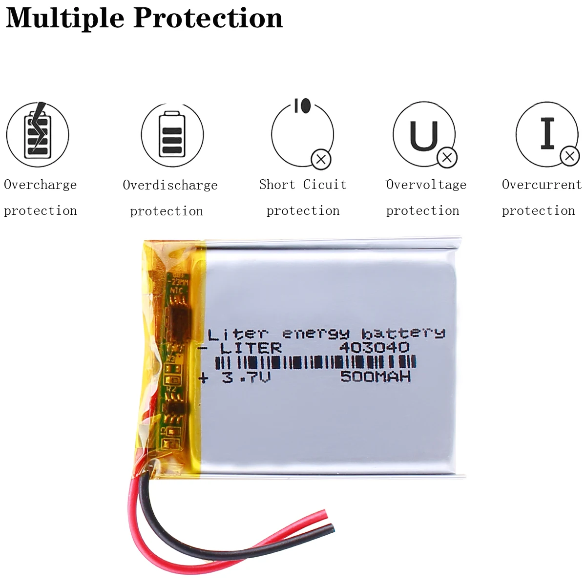 Best Battery Brand 3.7V 500mAh 403040 Rechargeable Polymer Lithium Battery for GPS Bluetooth Headset