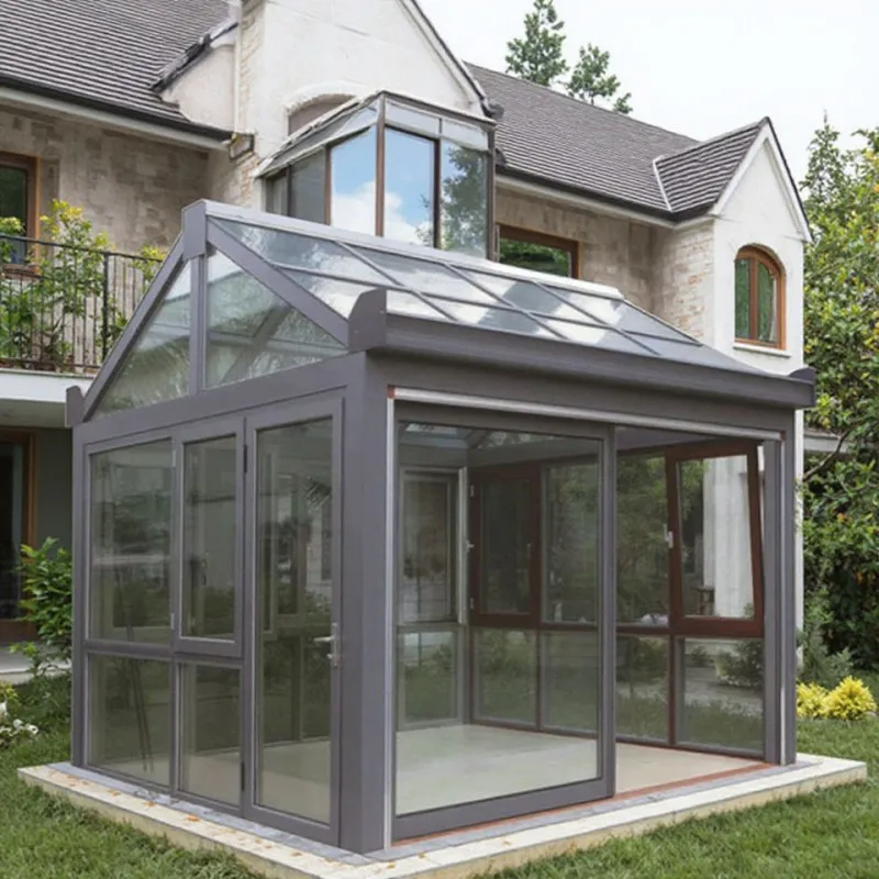 New Design Aluminum Sunroom Kit Heavy Duty Glass House All Weather Outdoor Patio Enclosure For Backyard Garden Solarium