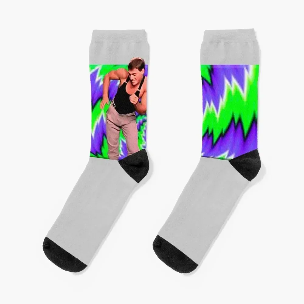 

jean claude van damme Dancing Psycodelic Socks Running new year designer brand luxe Socks Woman Men's