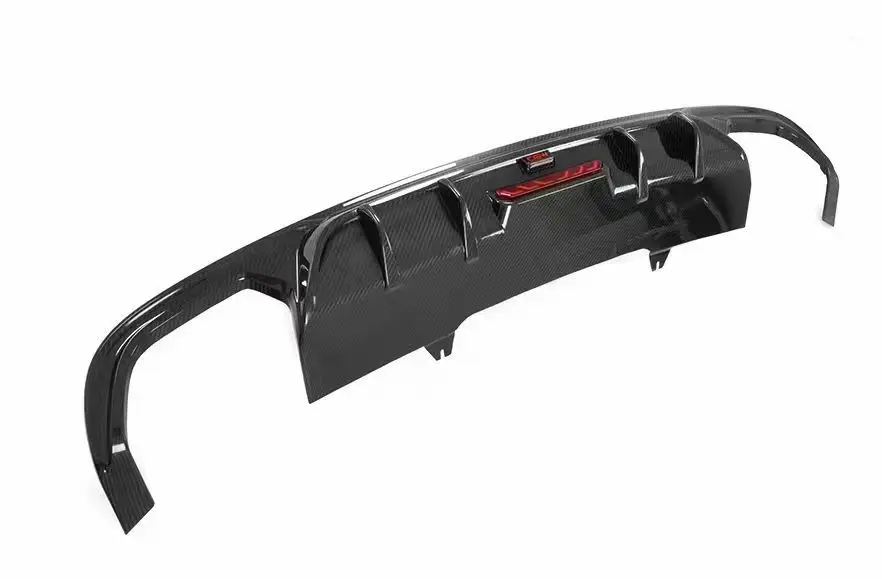 Yaochi 17-19 forAudi A4 Touring Edition CGW Carbon Fiber Dry Tail Lips New Bumper with Exhaust Cutouts Bolt-On Universal Fitment 3