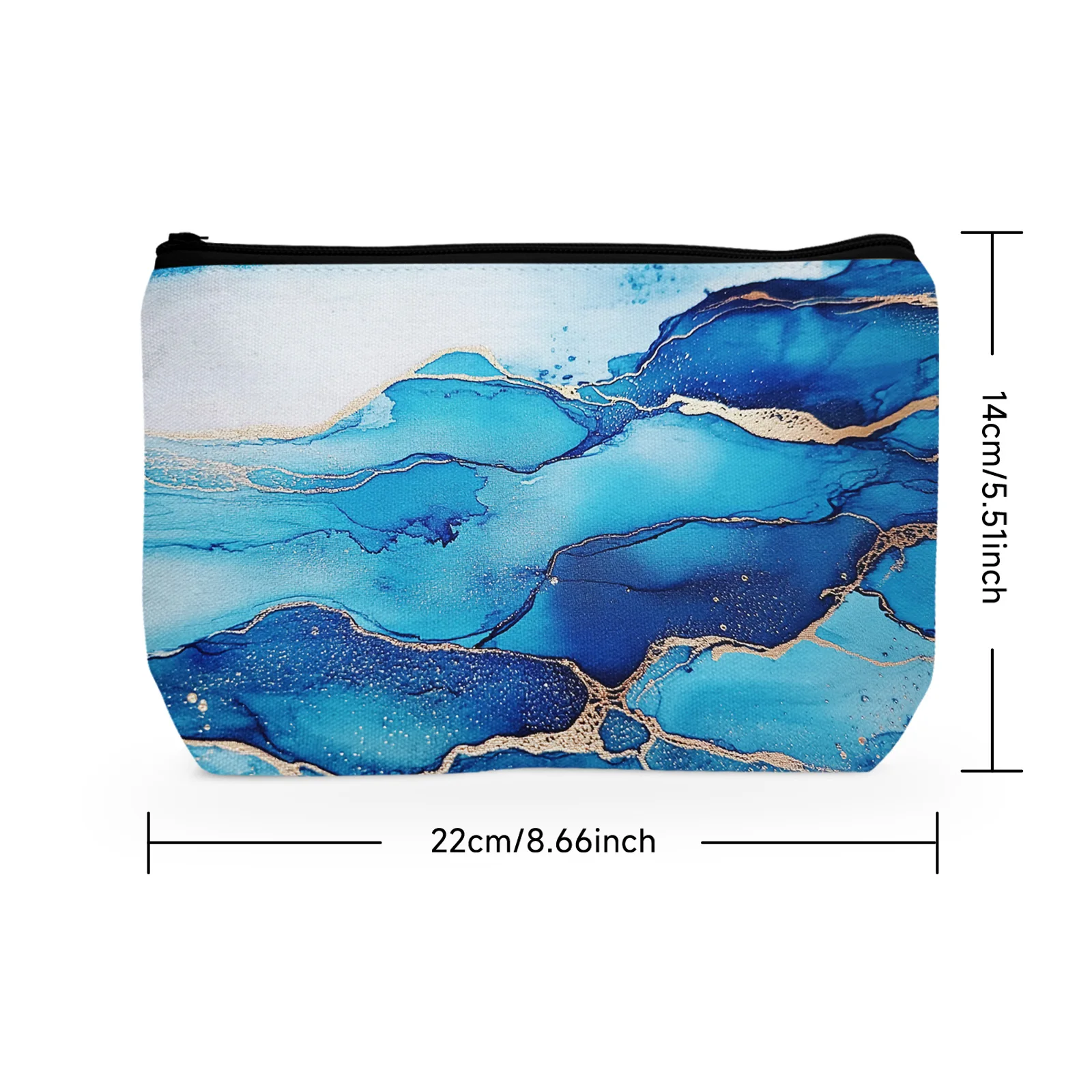 1Pc Blue Marble Art Print Makeup Storage Bags Small Makeup Bag For Women Travel Toiletry Bags Fashion Handy