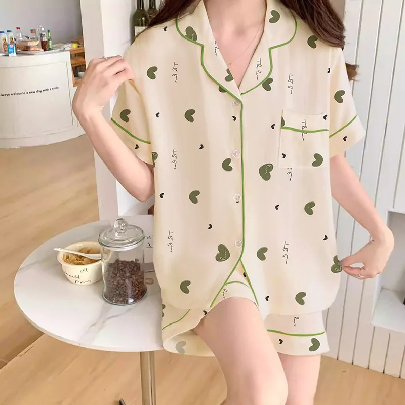 

Summer Women's Pajamas Homewear Set Cloudy Girls Short-Sleeved Shorts Pajamas Student Casual Comfortable Homewear Set