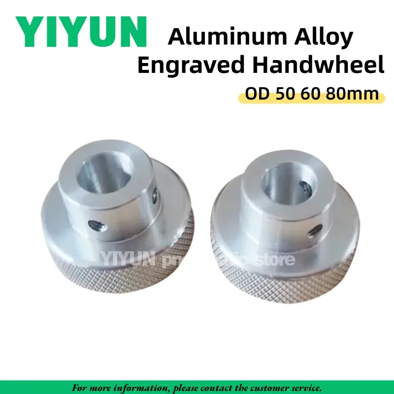 

1PC Aluminum Alloy Engraved Handwheel Hand Wheel OD 50mm 60mm 80mm x Hole Inner Dia 6-20mm Round Knurl Turning Handle For Lathe