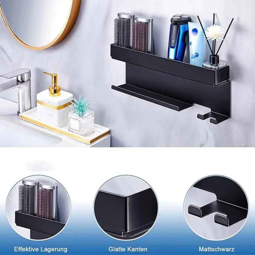 

Органайзер для инструментов для волос без дрели, ящик для хранения инструментов, влагостойкая настенная полка для хранения, полка для ванной комнаты, нержавеющая