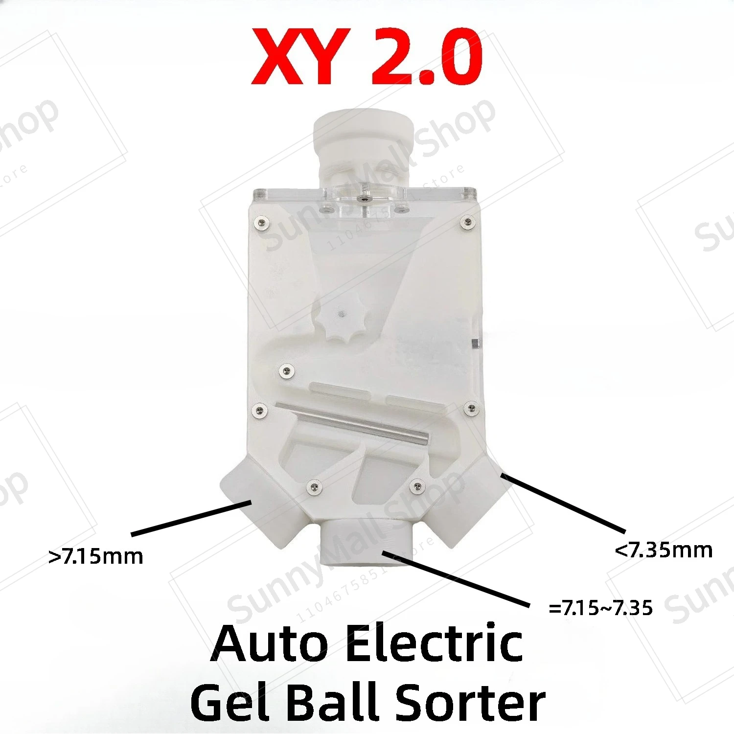 XY Auto Electric Gel Ball Sorter, 7.15-7.3mm adjustable, precision upgrade for WARGAME fans & outdoor tactical games.