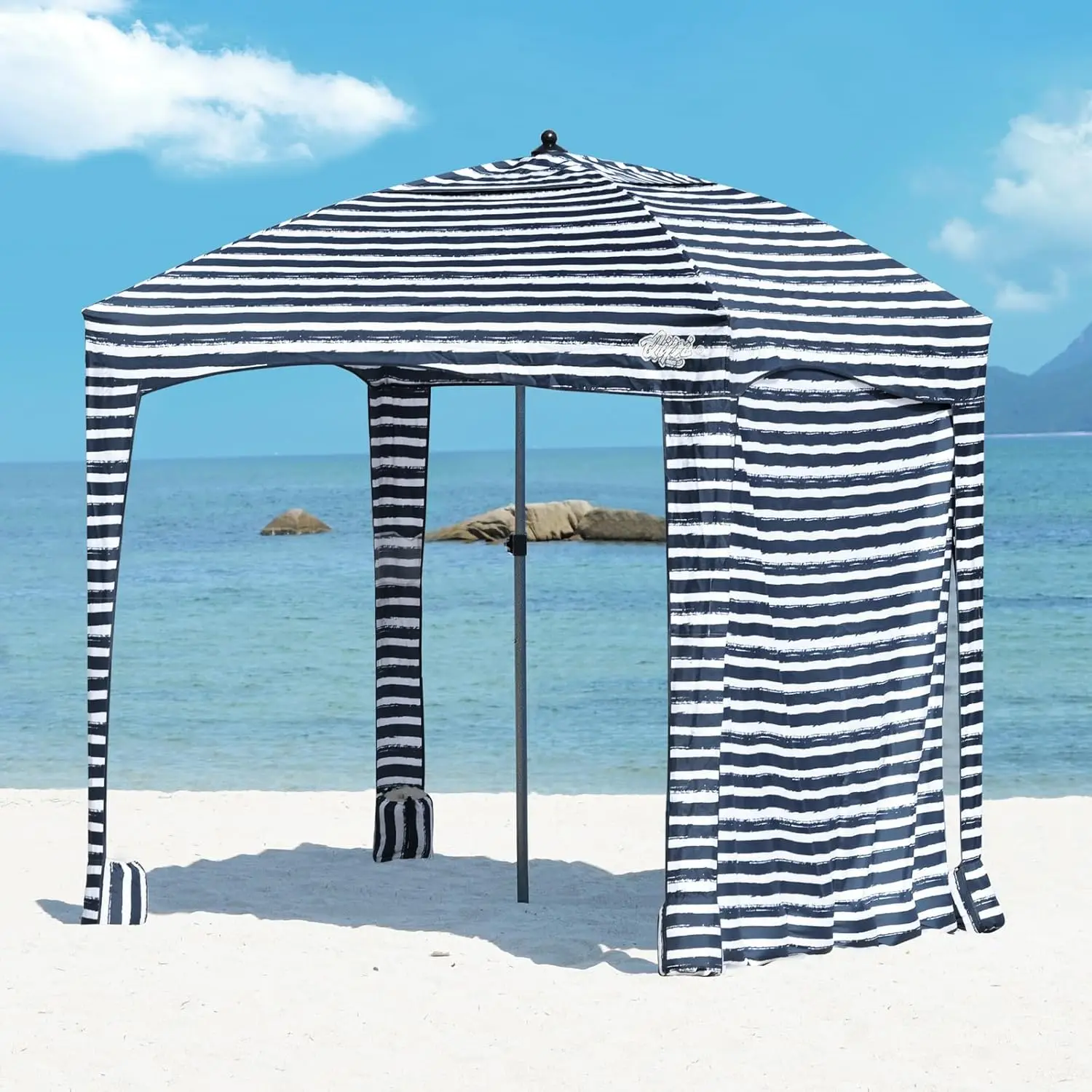 

Beach Cabanas for Sand, Canopy with Sandbags & Side Wall, Easy Set Up Sun Shelter, UPF 50+ UV Protection