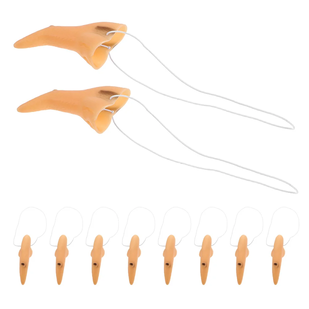10-teiliges Hexen-Nasen-Set, realistische lange Nase, Prothetik für Halloween, Cosplay, Party, Terrifier, Kostümzubehör, wiederverwendbar