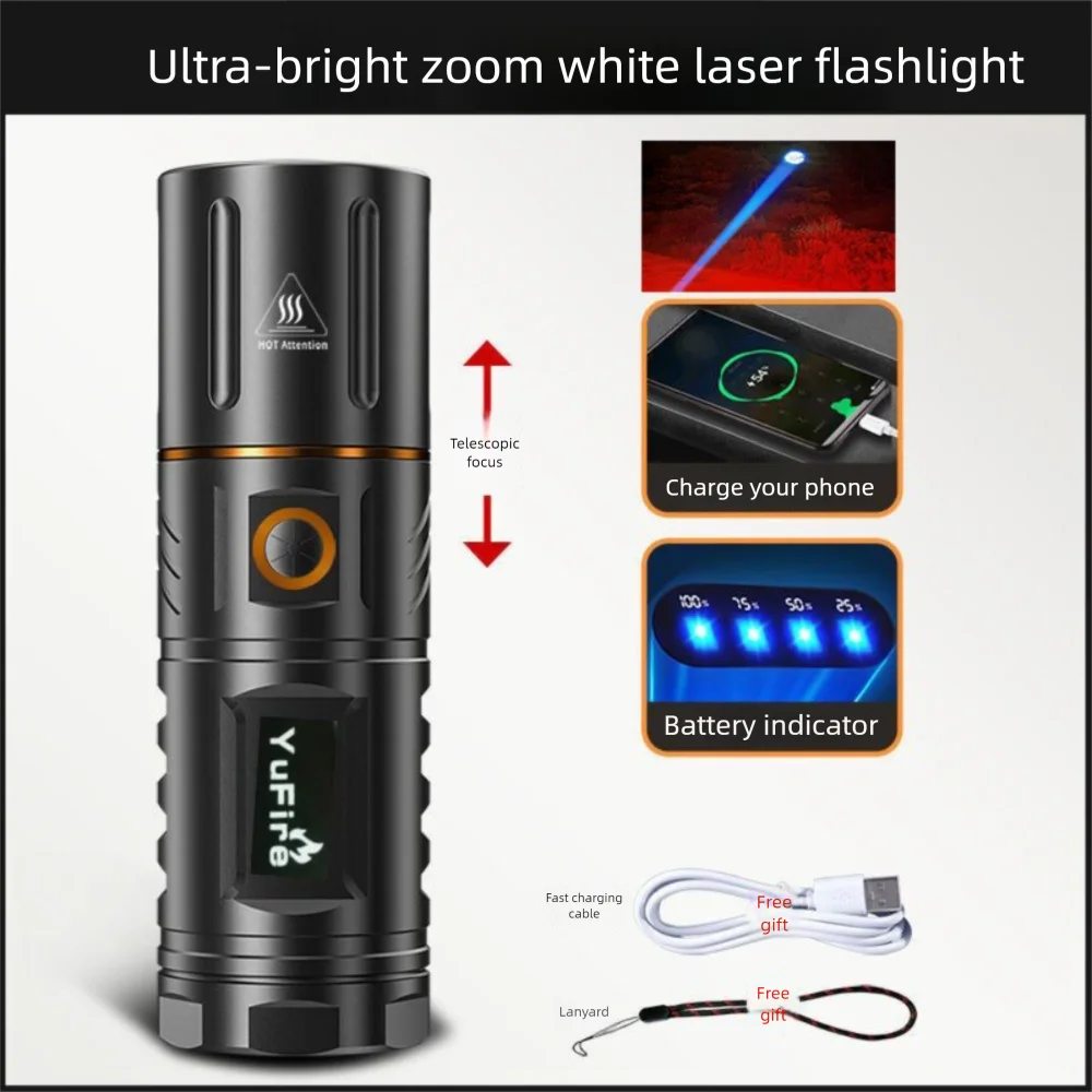 

Mini 5 Levels Zoomable Flashlight Rechargeable Waterproof LED Flashlight High Power Ultra-Bright Torch