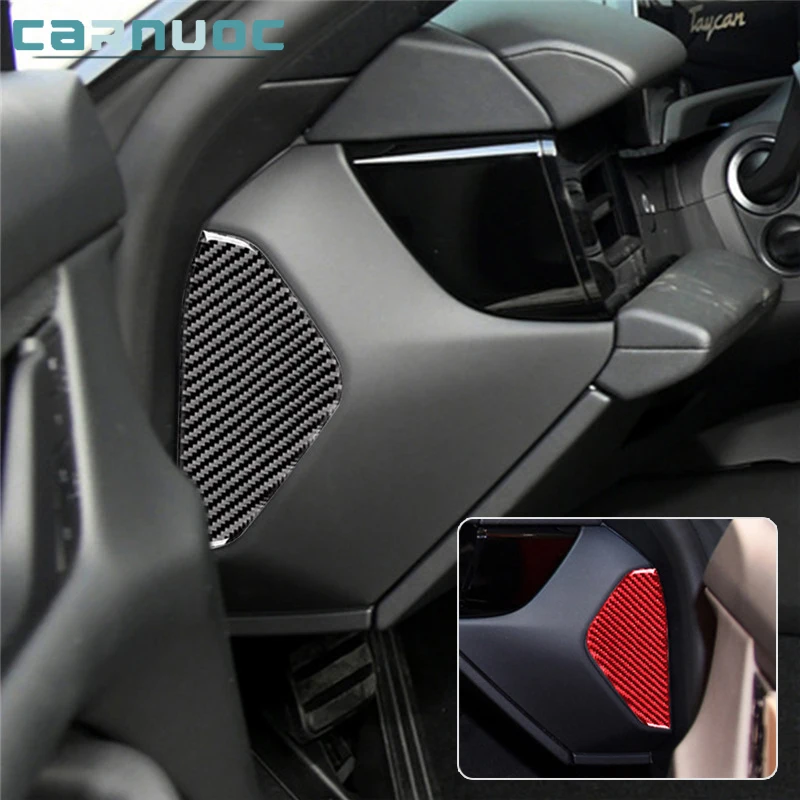 

For Porsche Taycan 2019 2020 2021 2022 Carbon Fiber Door Bumper Cushion Stickers Cover Trim Car Interior Decorative Accessories