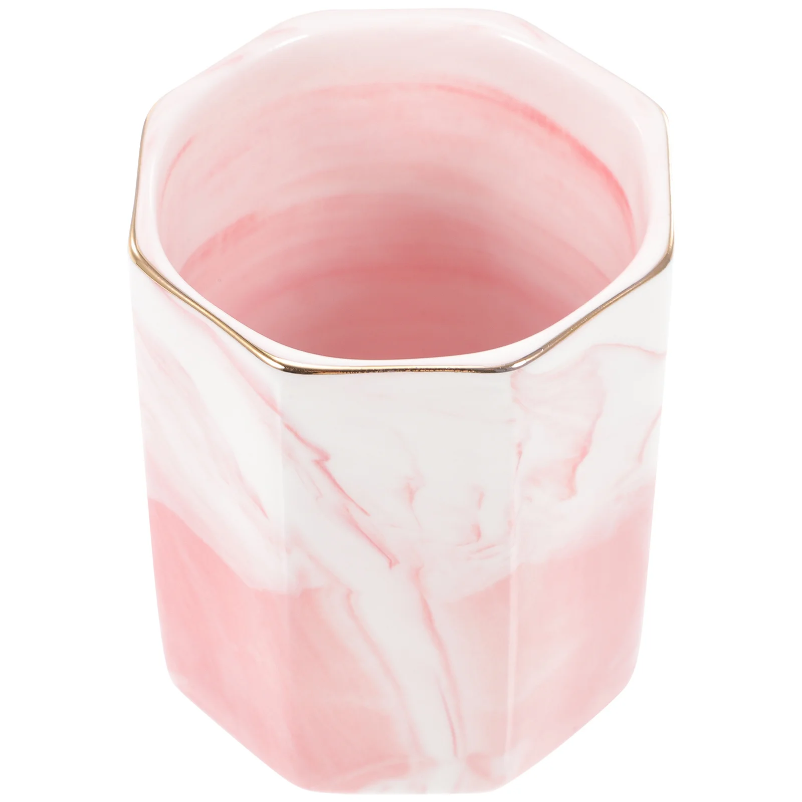 

Marble Pencil Holder Geometric Hexagonal Pen Cup Makeup Brush Storage Holder for Desk Organizer Office Accessories