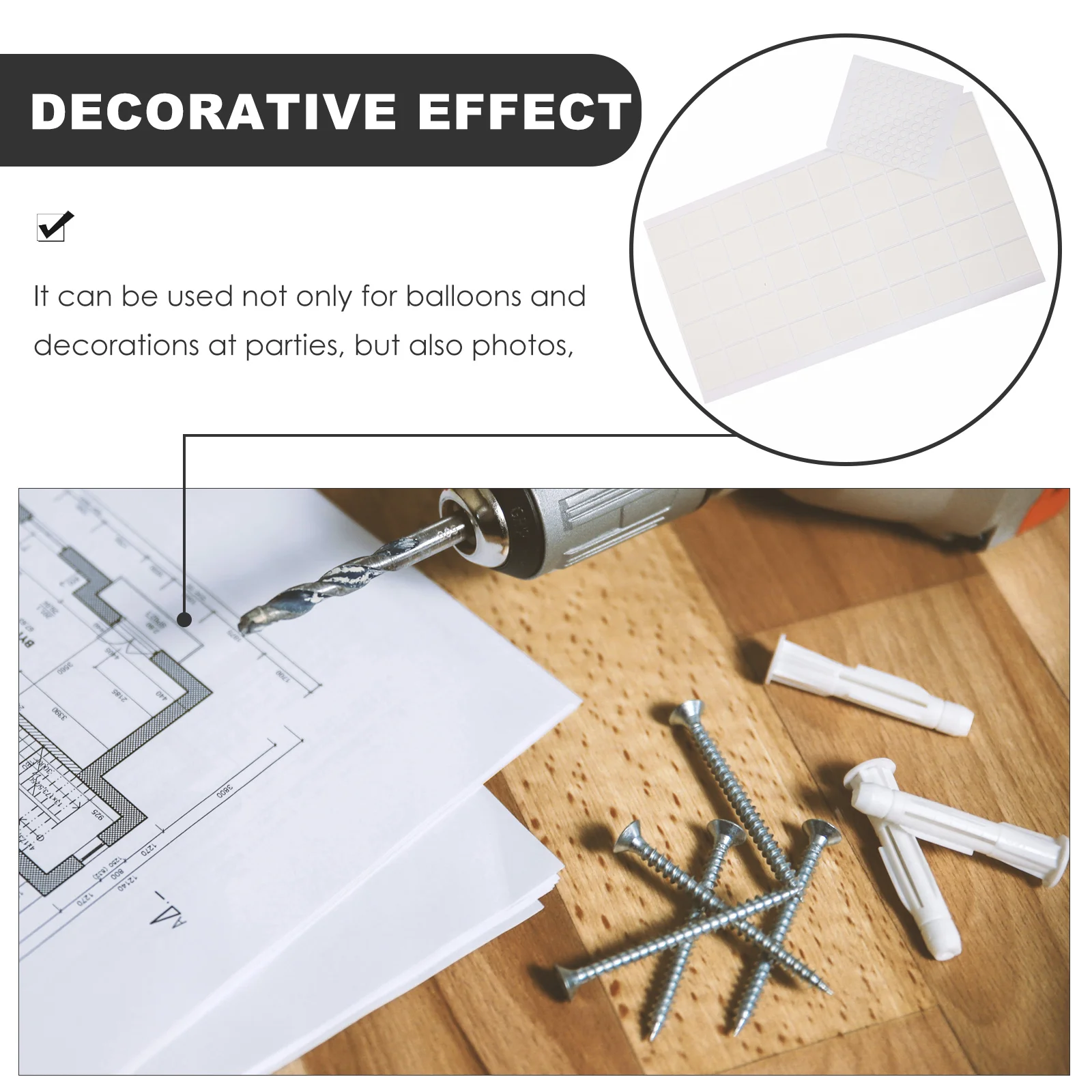 

2 Sheets Adhesive Dots Double Adhesive Dots Sided Clear Circle Square Foam Stickers 5mm 25mm No Trace Craft