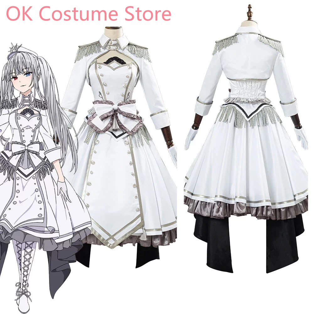 Date A Live Tokisaki Kurumi The White Queen Dress Cosplay Costume Cos Game Anime Party Uniform Hallowen Play Role Clothes