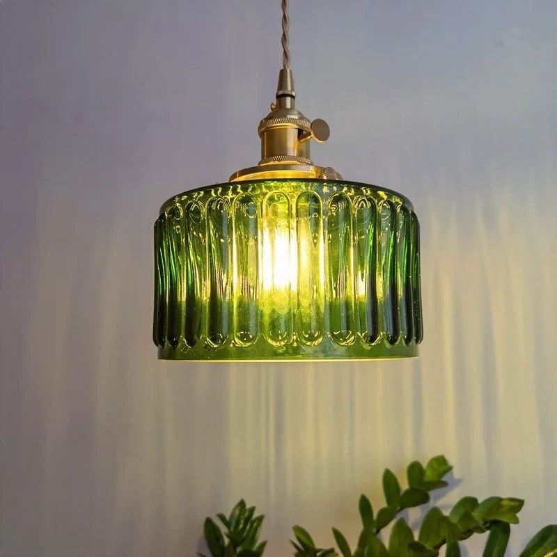 LED Vintage szklana lampa wisząca zielone lampy wiszące wystrój salonu oprawa przedpokój sypialnia jadalnia oprawa wewnętrzna połysk lampa wiszaca