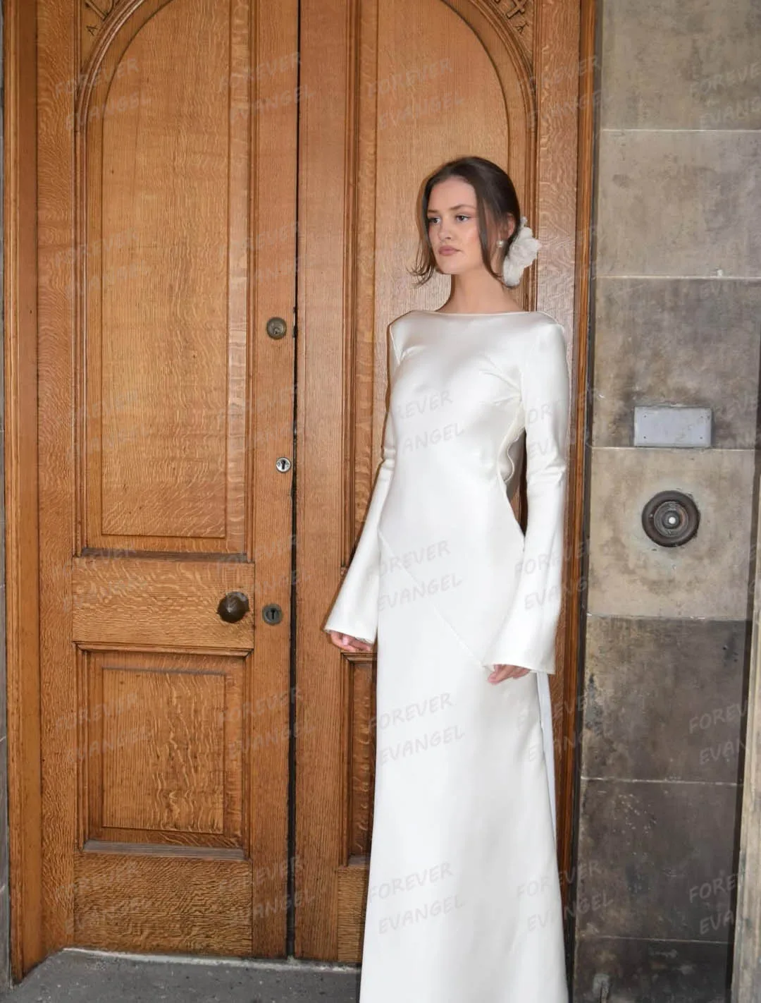 Urocze, proste suknie ślubne 2026, damskie suknie ślubne typu syrena z długim rękawem, formalne suknie bez pleców, Vestidos De Novia, szyte na miarę na przyjęcie.