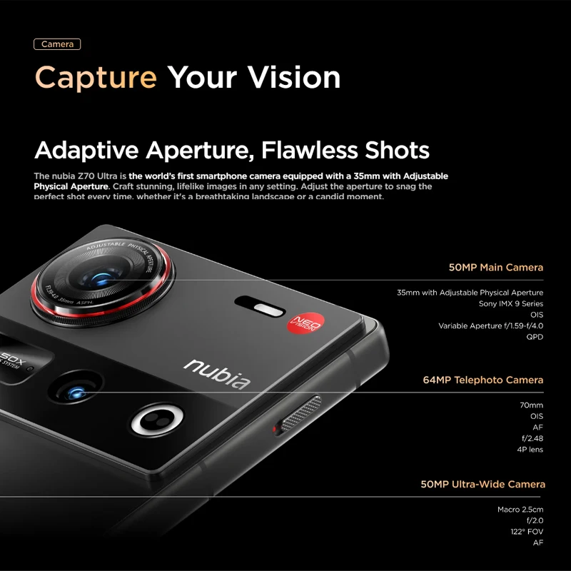 النسخة العالمية Nubia Z70 Ultra NX733J