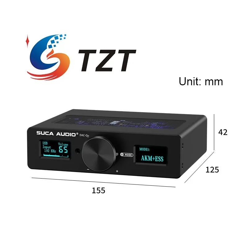 TZT SUCA AUDIO BLAD-B5 Odbiornik Bluetooth Hifi Dekoder audio DAC z ekranem 2,4" do głośników wzmacniaczy