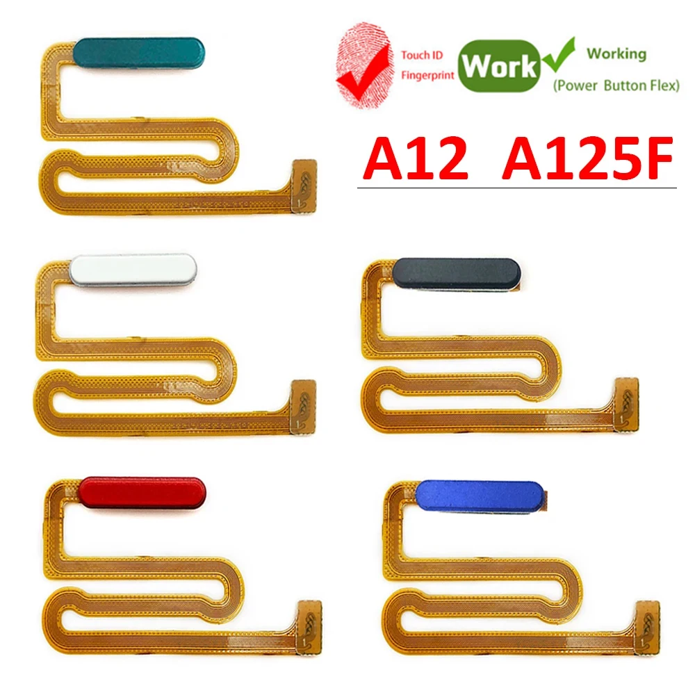 New Home Button Return Key For Samsung A12 A125 A125F Fingerprint Sensor Flex Cable With Power On Off Flex Cable