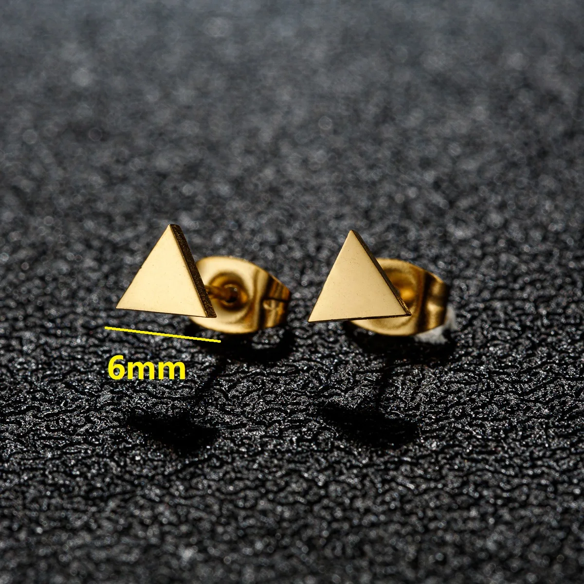 1 Pair Fashion Cute Geometric Triangle Stud Earrings for Women Black Stainless Steel Earrings Men Punk Ear Piercing Jewelry