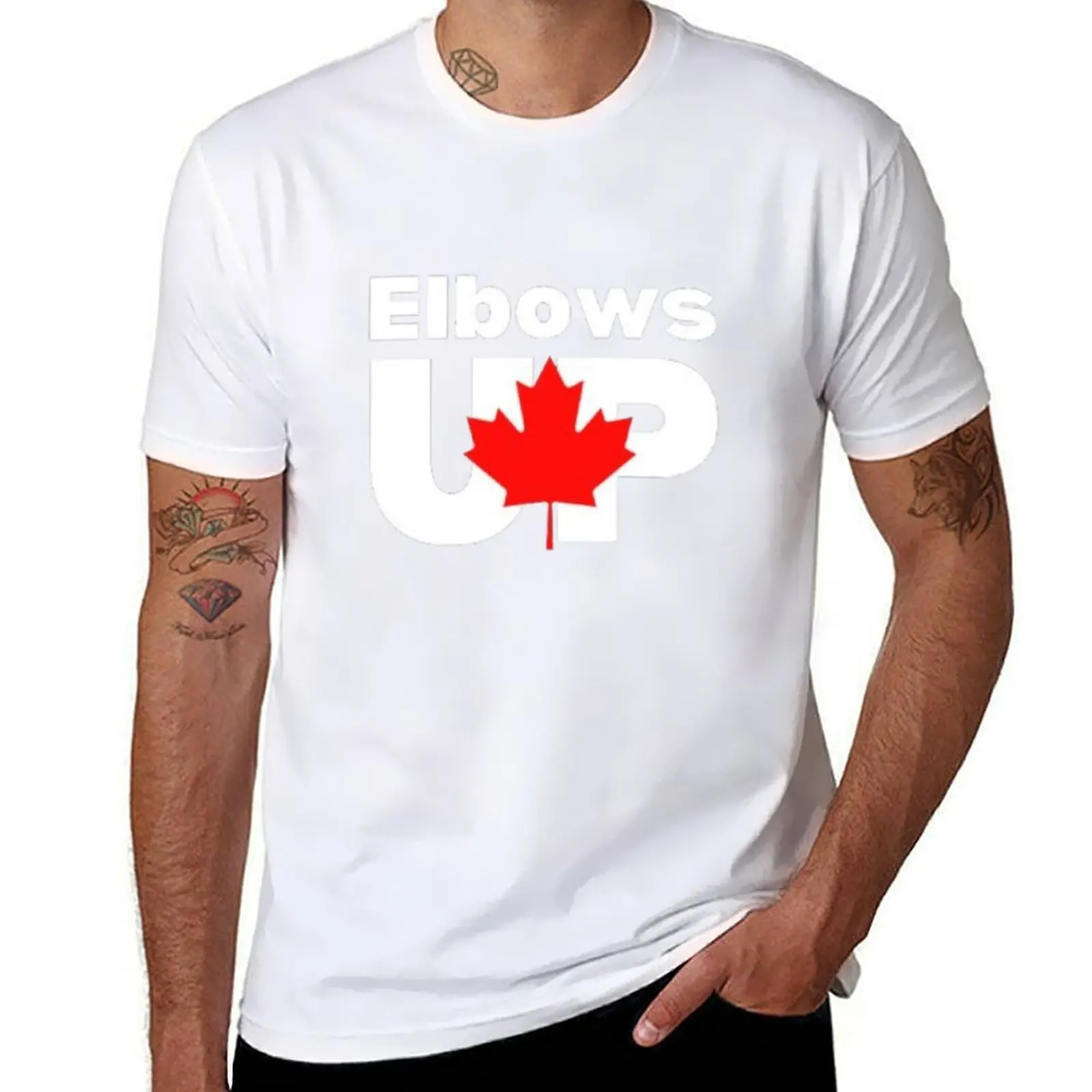 

Elbows Up canada T-Shirt t shirts for man graphic funny funny t shirts cotton T-Shirt
