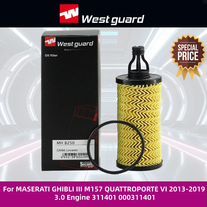 

WESTGUARD Oil Filter For MASERATI GHIBLI III M157 QUATTROPORTE VI 2013-2019 3.0 Engine MH8250 311401 000311401