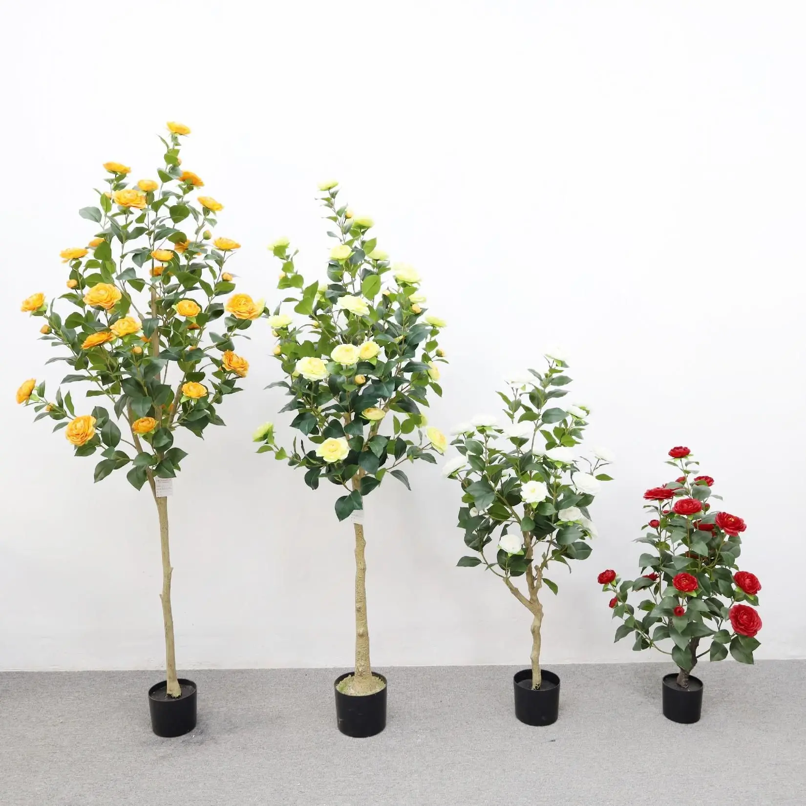 

Artificial Camellia Flowers, 90-180cm, Large Floor-standing Ornaments, Suitable for Office and Hotel Greenery, Maintenance-free