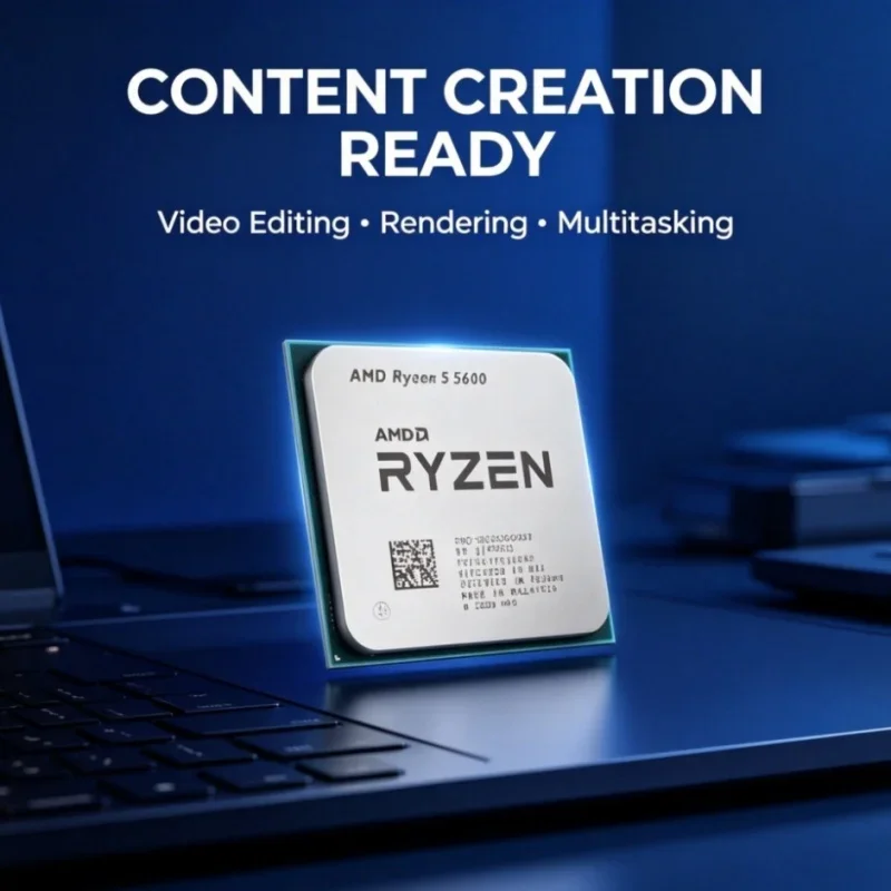 AMD Ryzen 5 5600 Budget CPU 6-Core 12-Thread 3.5GHz 7NM 32MB L3 Cache AM4 Socket Desktop Processor Value