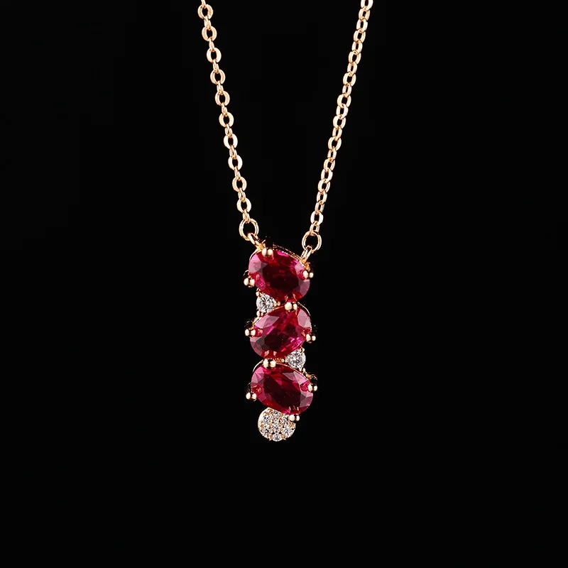 

Ожерелье с подвеской из красного корунда для тяжелой промышленности, женская мода, французский нишевый дизайн, цепочка на ключицу