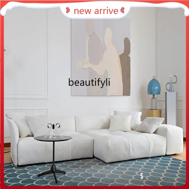 

S132 Linen fabric sofa corner combination sofa module combination, simple modern cotton and linen pixel sofa