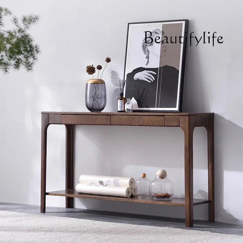 

JB Wabi Sabi Premium Console Table With Storage Thin Minimalist Rustic Console Table For Hallway Entrance Woonkamer Tafel Furnit