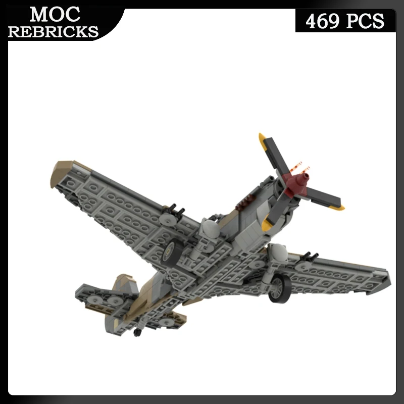 WW2 Military Weapons US Aviation Fighter P-40 Warhawk Aircraft Air Fores MOC Building Blocks Educational Bricks Airplane Gifts