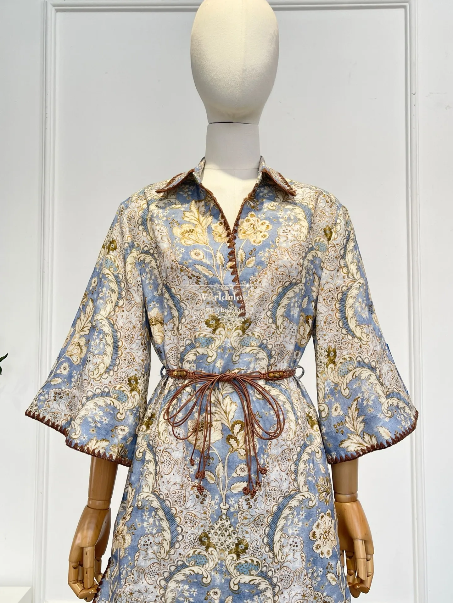 Beach Style 2026 New High Quality Floral Print Half Sleeve Straight Cut Bleted Women Mini Dress