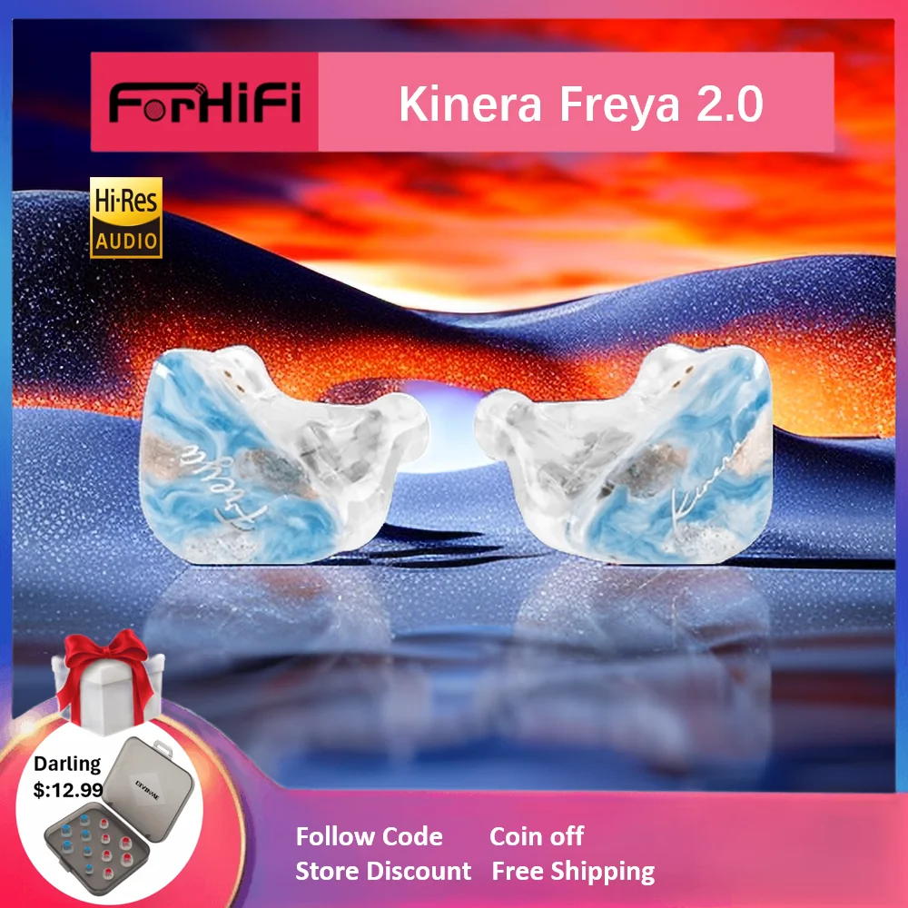 New Kinera Freya 2.0 In-Ear Earphone 7mm DD + 3 Knowles BA Hybrid Driver IEMs With 0.78mm 2pin Plug Detachable Cable Headphone