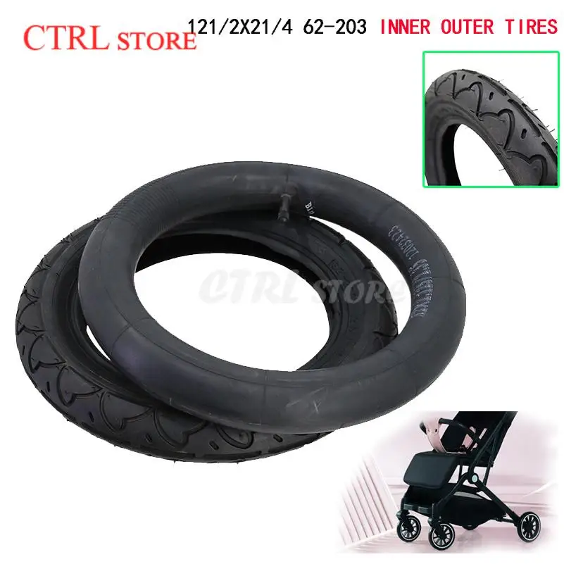 Black Scooter Tire with 12 1/2X2 1/4 62-203 Inner And Outer Tires - Appropriate Tire Pressure Included