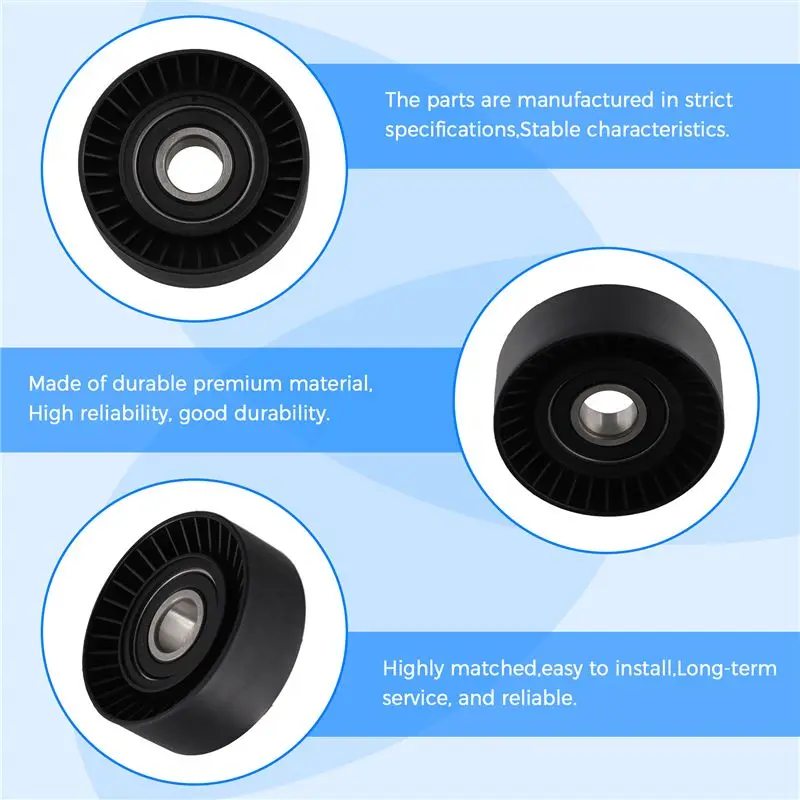 A80X-Fan Belt Tensioner Pulley V Ribbed Idler For BMW E46 E39 E38 E36 E53 11281433571