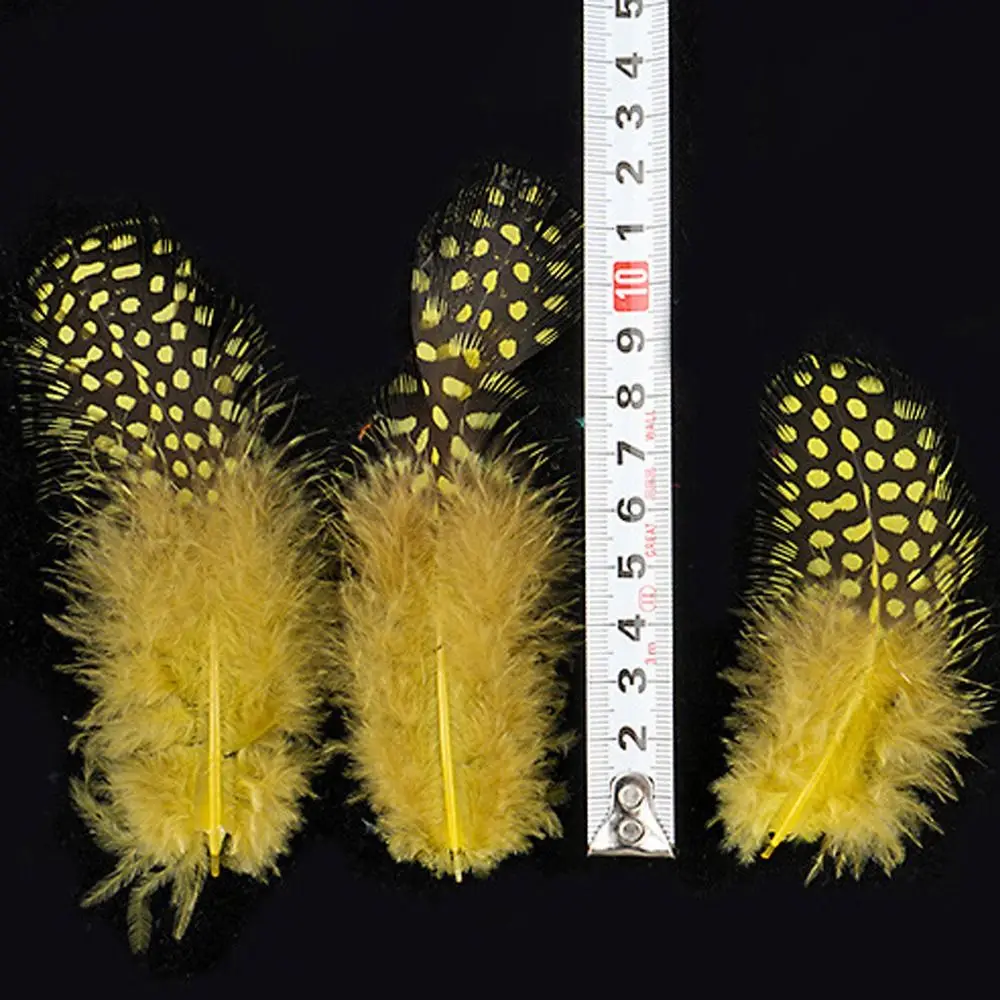 50pcs Small Size Natural Feathers Spotted Design Multicolor Guinea Fowl Feathers Beautiful Plume Natural Material