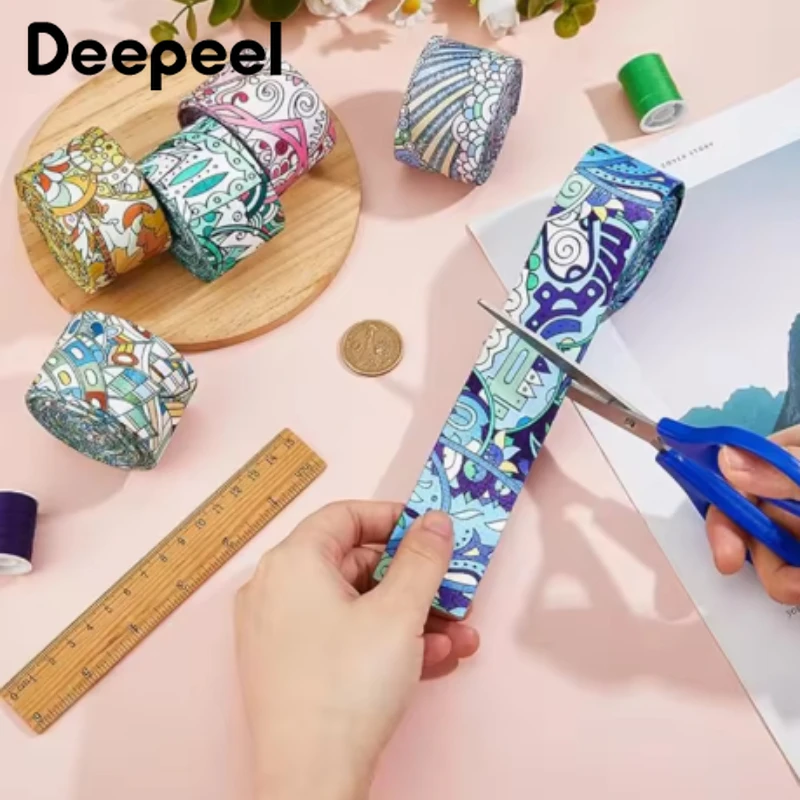 

10Meters 38mm 1.2mm Thick Printed Jacquard Webbing Strap Double-Side Belt Garment Decorative Braid Ribbon DIY Sewing Accessories