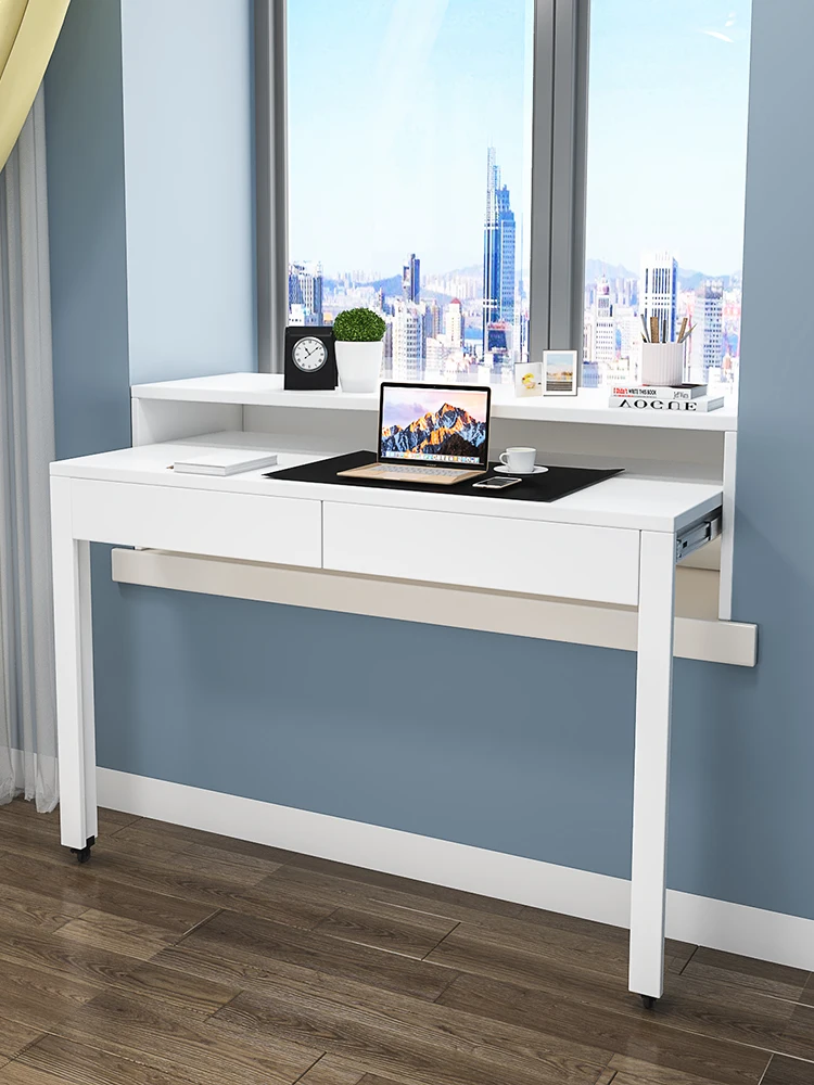 Bay window telescopic computer desk  household bedroom writing desk custom long table dressing table
