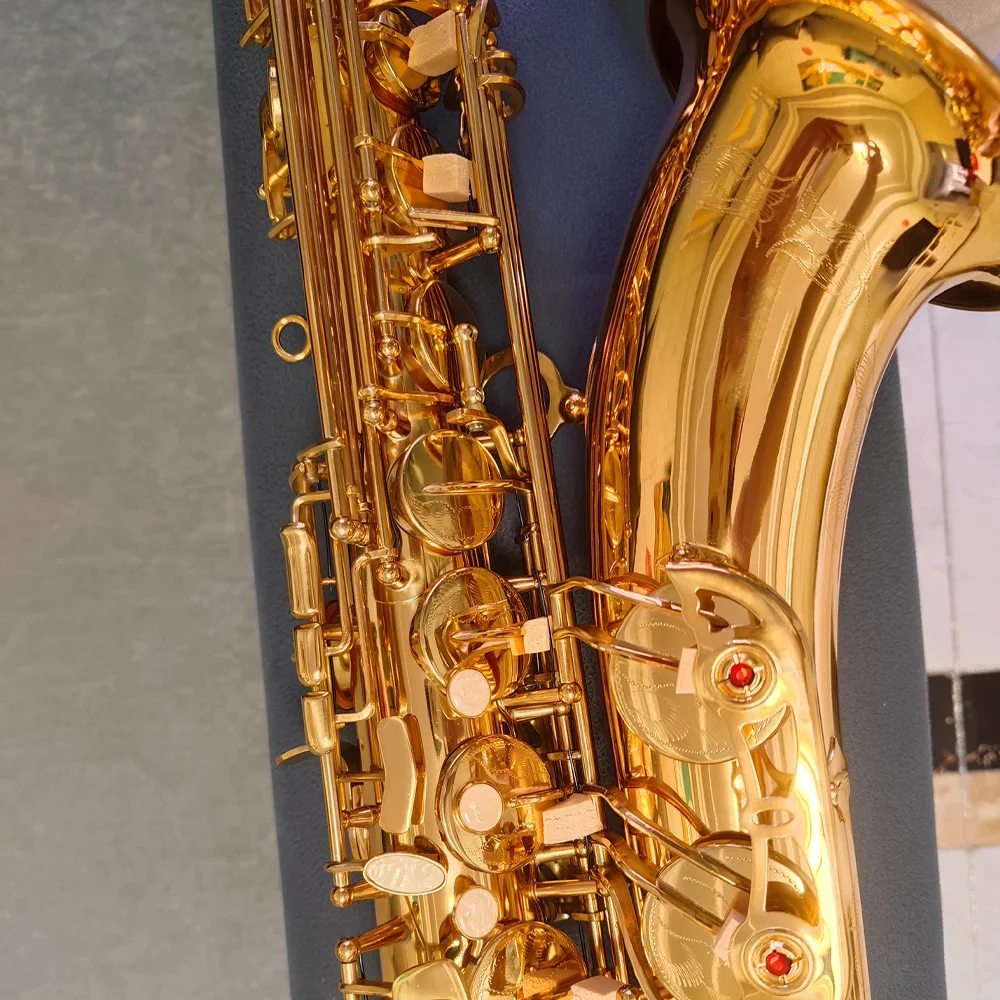 New professional tenor saxophone with advanced deep carved pattern, professional grade tone, jazz instrument with bag