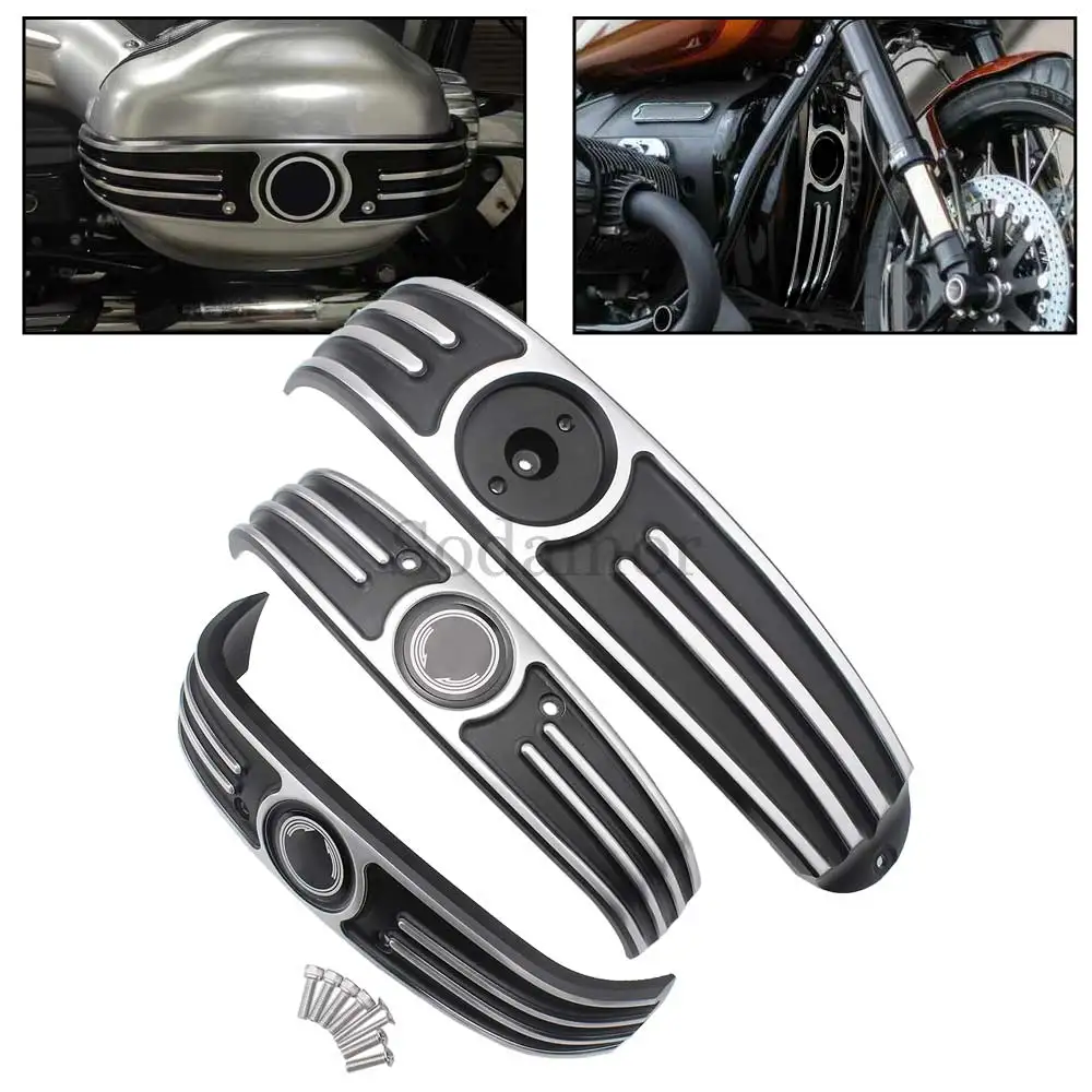 Motorcycle Accessories Aluminum Alloy Front Side Engine Guard Trim Cover Sliver Black Kit  For BMW R18 100 Years 2020-2024