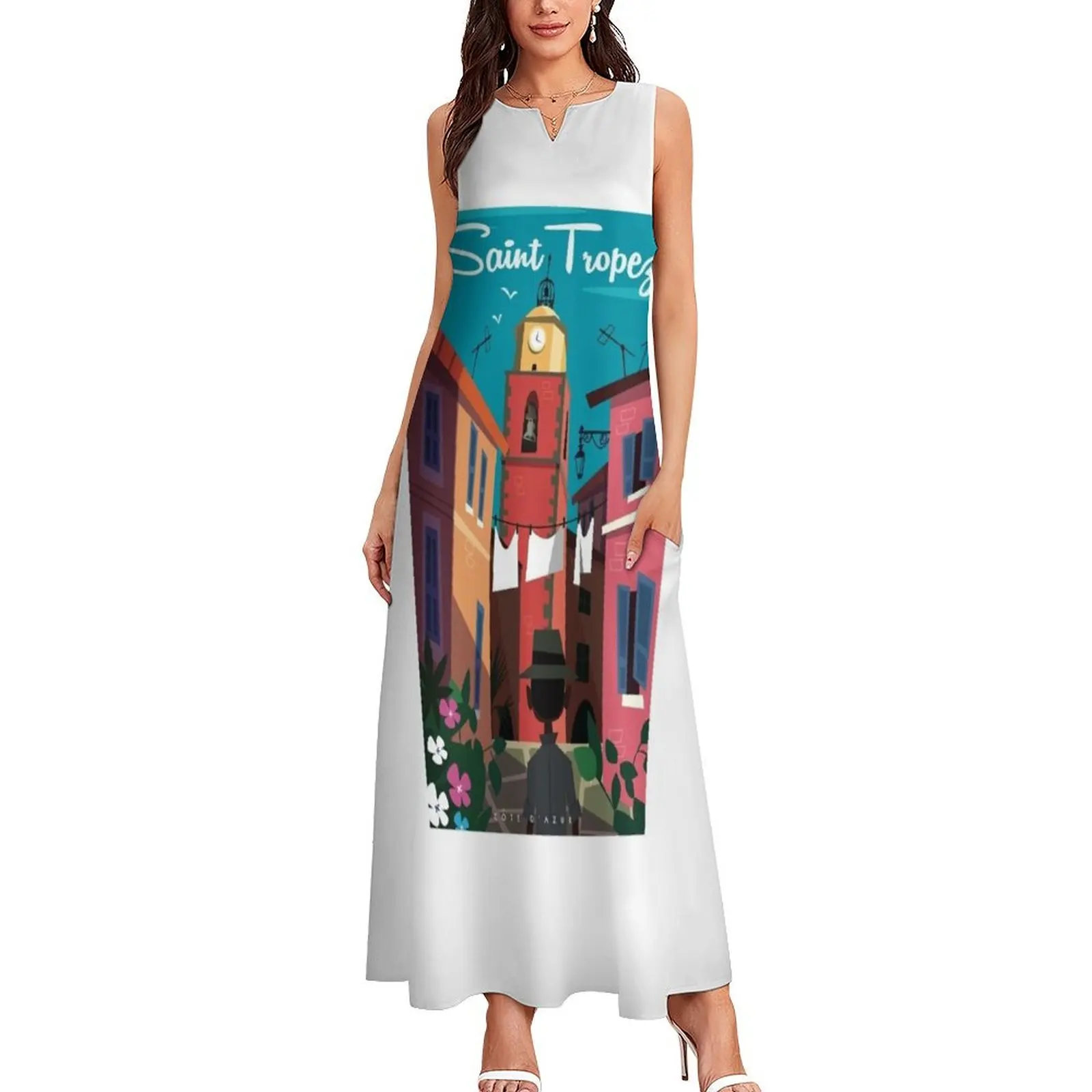 Saint Tropez poster Long Dress Dress woman Women's dress women prom dresses 2025