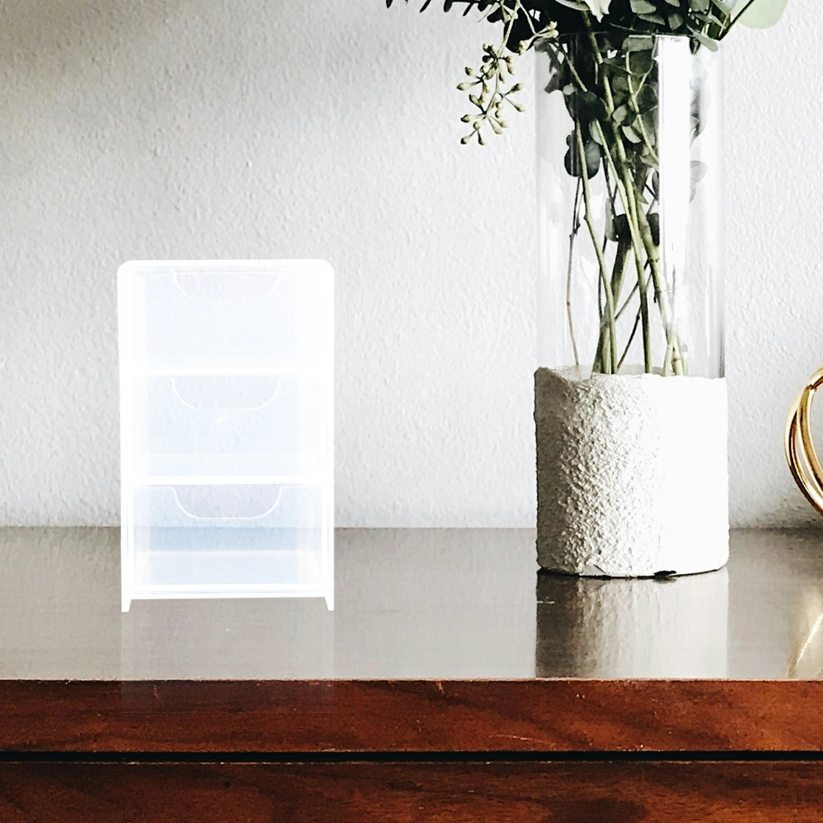 

Transparent Acrylic Box Desk Organizer Drawers Layered Desktop Bathroom Medicine Makeup Organizer Cabinet Container