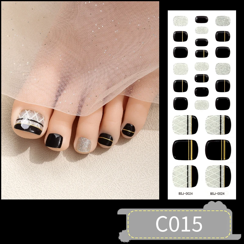 32Tips Pearl White Toenail Semi Cured Gel Nail Wraps Long Lasting Full Cover Nail Gel Sticker Press on Nails Wraps Manicure