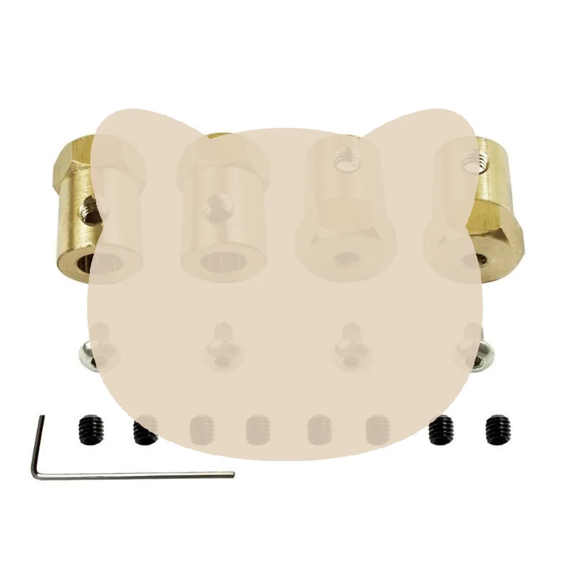 Universal Brass Coupling Connector 5mm to 12mm Sturdy Metal Shaft Coupler with Screw Wrench for Various Motor Connection Needs