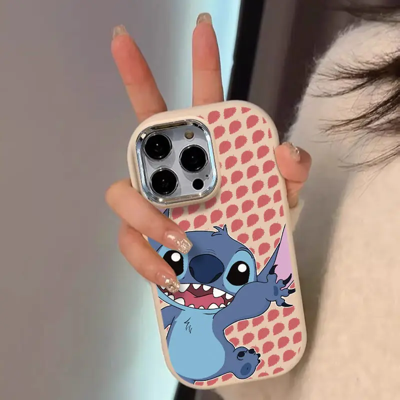 Disney New Stitch Cute Phone Case For iPhone 15 14 13 12 11 Pro Max X XR XS Max Mini Lens Pretective Soft Case Cartoon Lovely