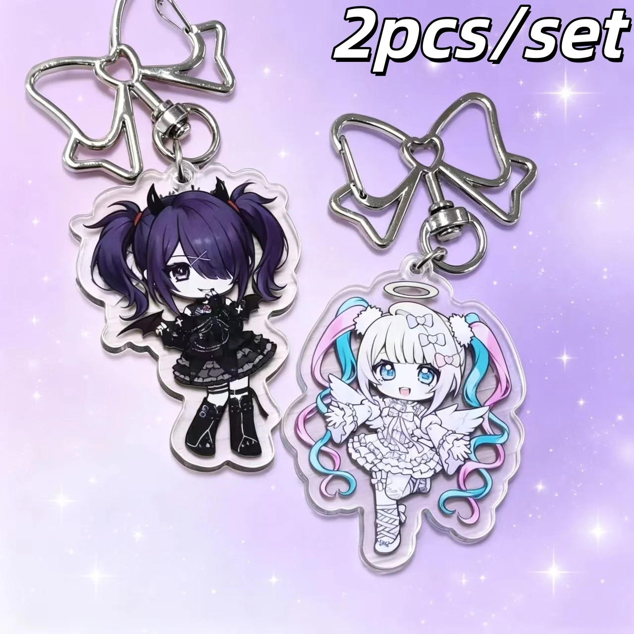 2pcs/set Yami Kawaii Anime Girl Acrylic Keychain Cute Cartoon Character Bag Charm Backpack Pendant Decor Accessories Fans Gift