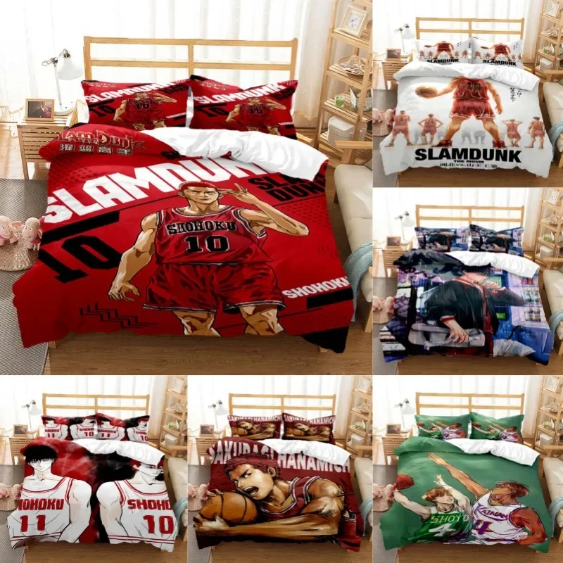 

SLAM DUNK Polyester Bedding Sets Kids Covers Boys Bed Linen Set for Teens bedding set Anime bedding set cover&2pcs Pillowcase