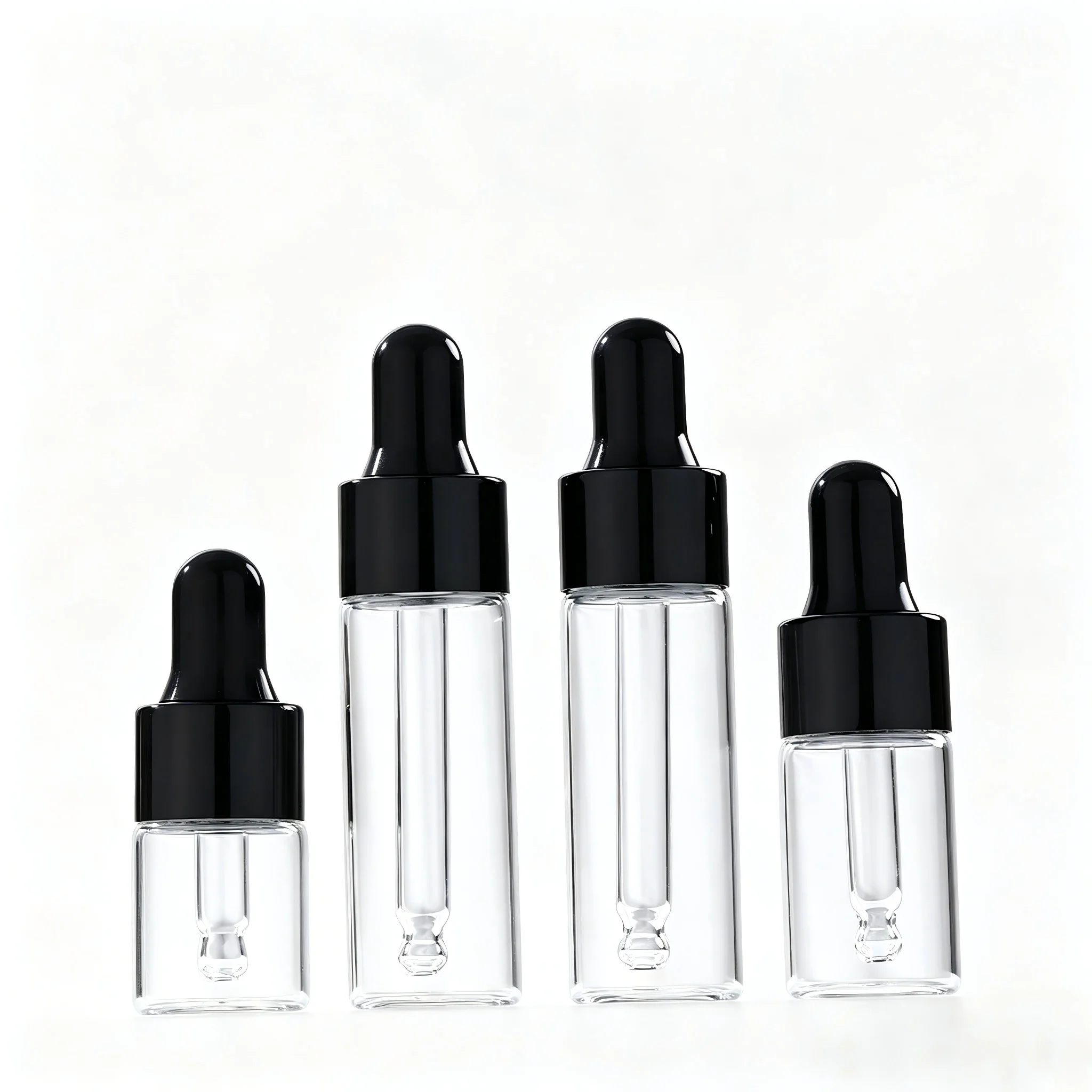 10Pcs Mini Glass Dropper Bottles 1/2/3/5ml Empty Vials for Essential Oils Cosmetic Perfume Lotion Aromatherapy Sample Packaging